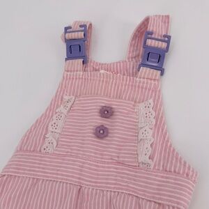 Vintage 90s Pink Stripe Sears Overalls size 18-24 months